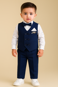 Baby Boy Elegant Waistcoat Suit Set with Bow Tie