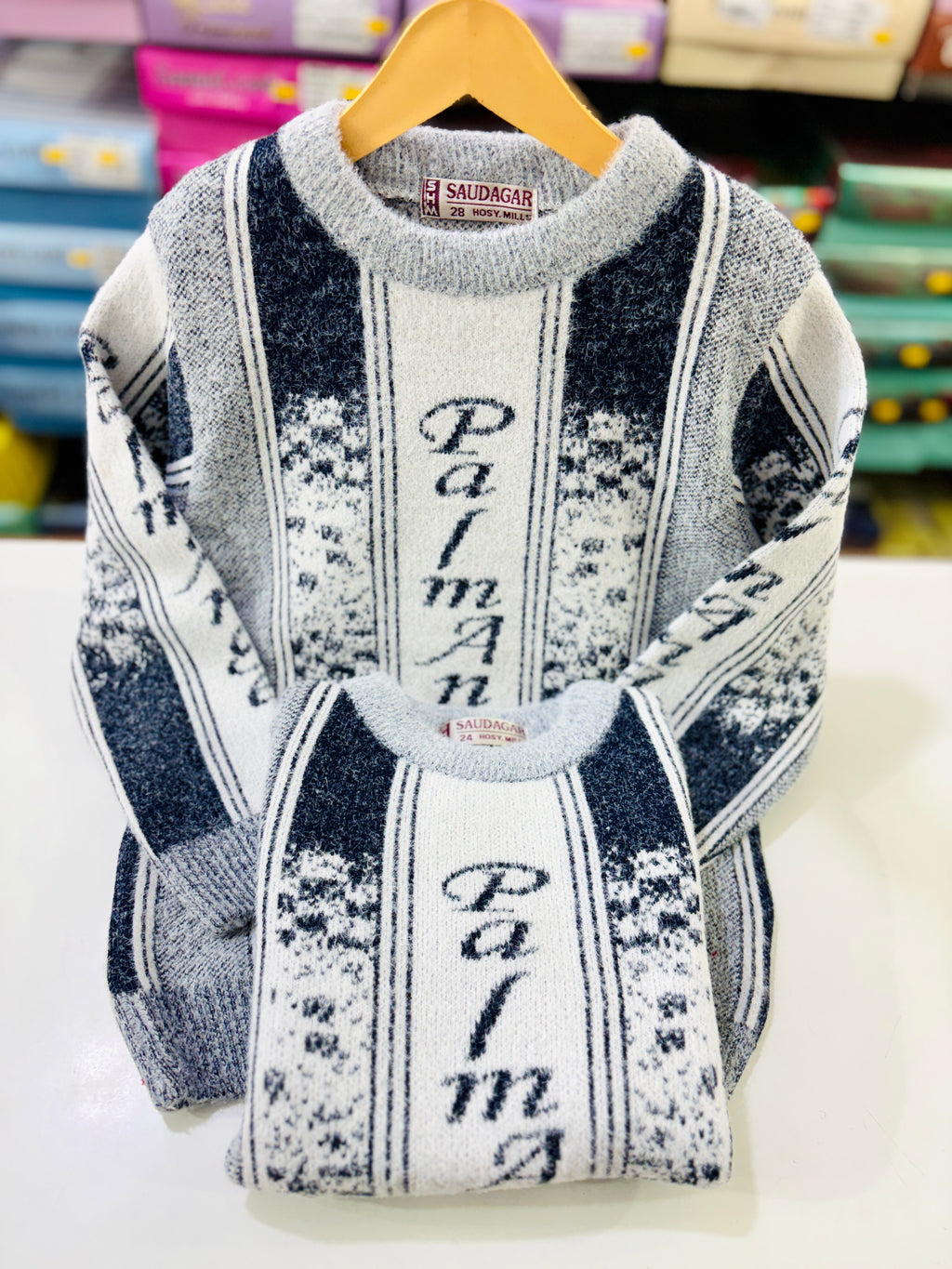 Kids Winter Knitted Sweater with Stylish Text Design