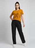 Women’s Graphic Print T-Shirt & Black Pants Co-Ord Set | Trendy Casual & Lounge Wear for Everyday Comfort