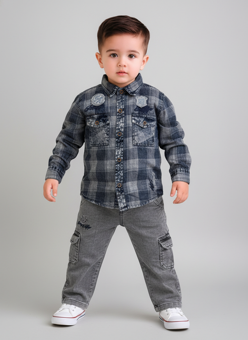 Boys Indigo Wash Shirt Pant