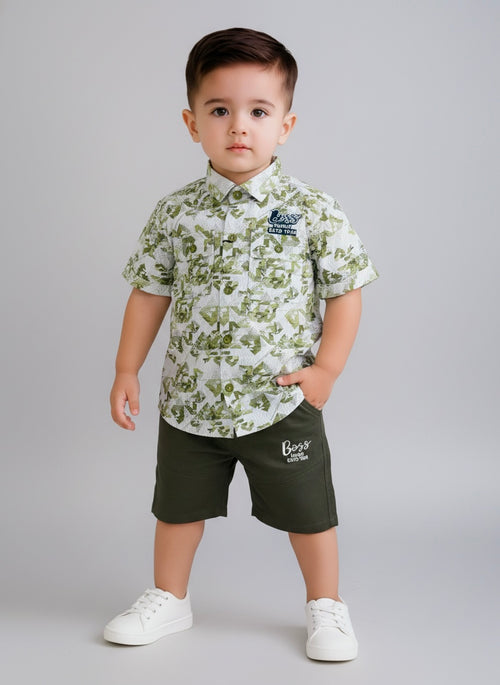Printed Shirt With Shorts