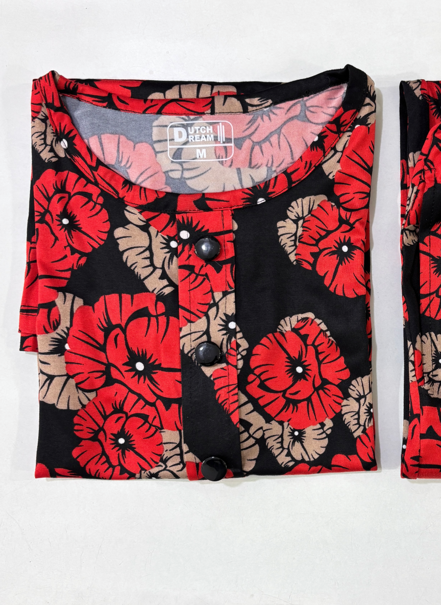 ＤＵＴＣＨ ＤＲＥＡＭ™ Women’s Stylish Floral Print Nightwear Set – Comfortable Top and Pajama Sleepwear