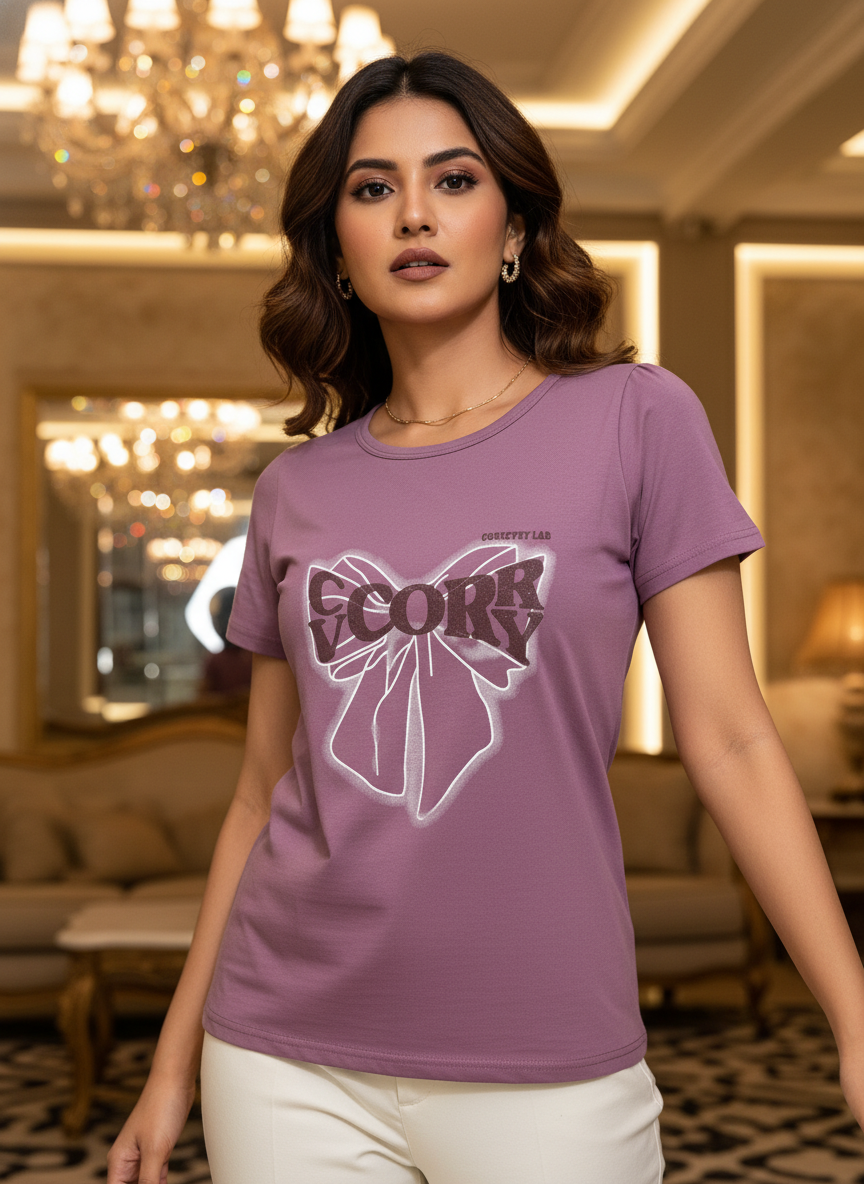 ＤＵＴＣＨ ＤＲＥＡＭ™  Women’s Graphic Printed Cotton T-Shirt Top (Wine)- #5