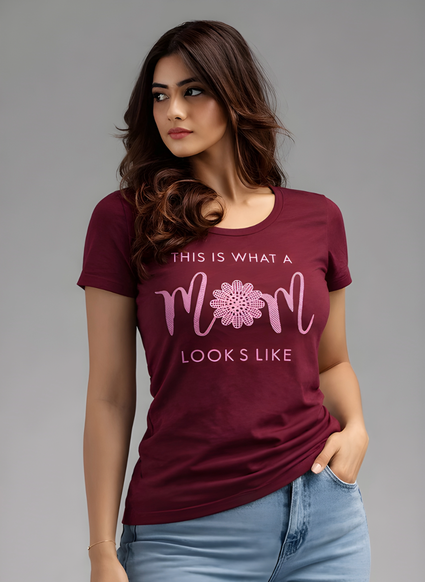 ＤＵＴＣＨ ＤＲＥＡＭ™  Women’s Stylish Printed Cotton T-Shirt Top (Mehroon) #7
