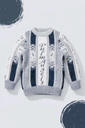Kids Winter Knitted Sweater with Stylish Text Design