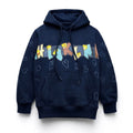 Kids Navy Blue Graphic Printed Winter Hoodie