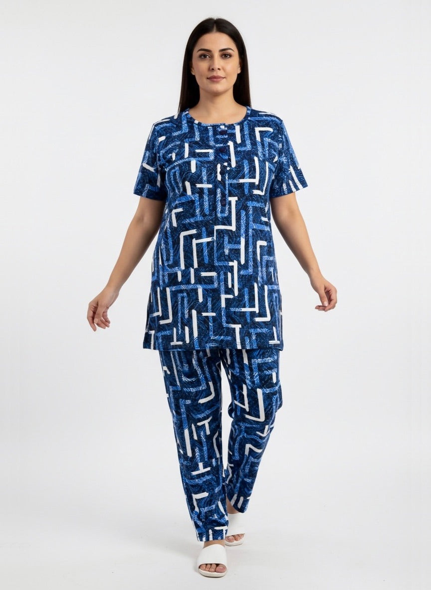 ＤＵＴＣＨ ＤＲＥＡＭ™ Women’s Printed Night Suit Set – Comfortable Cotton Lounge Wear (Top & Pajama)