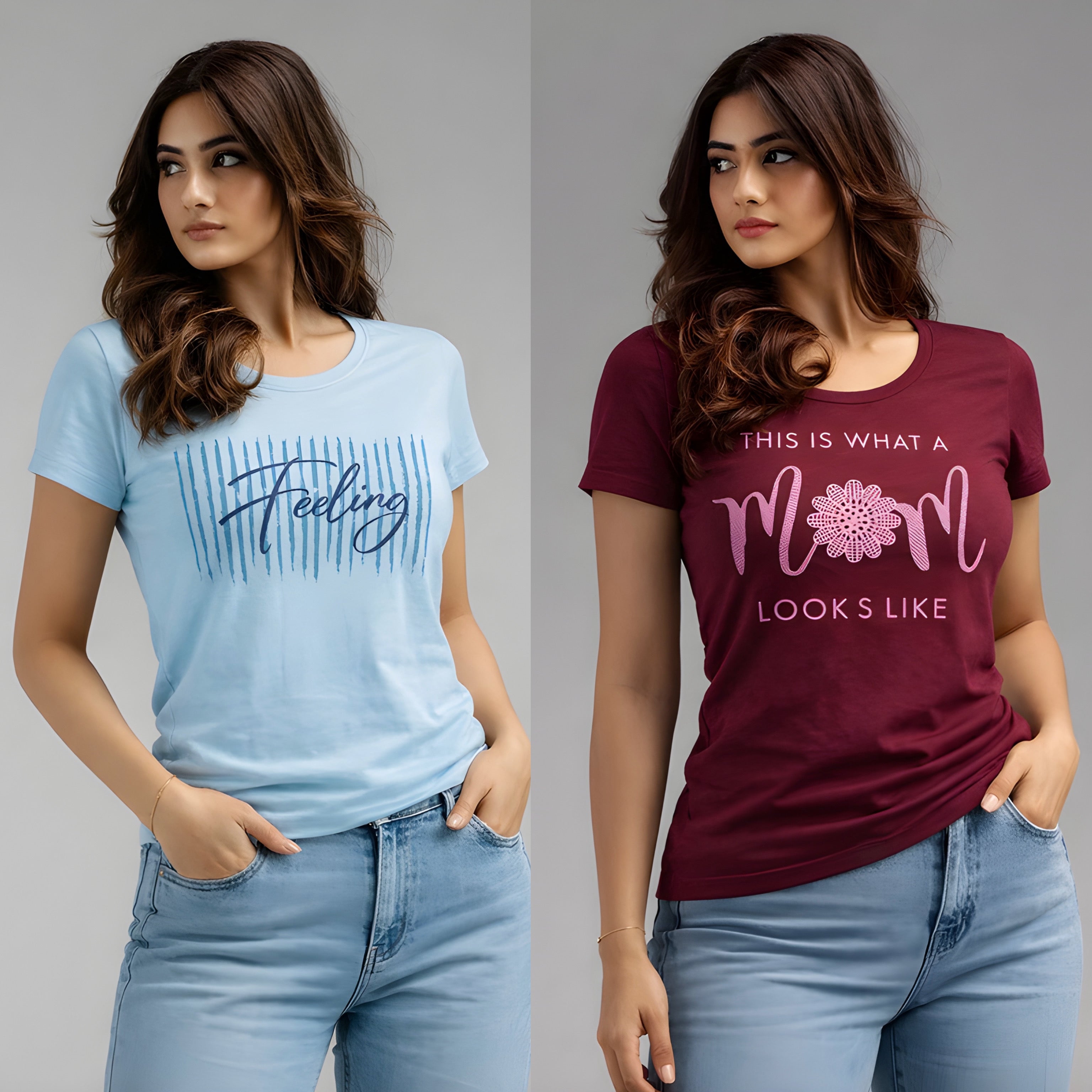 Girls Stylish T-Shirt Combo (Pack of 2) | Trendy Everyday Wear-1