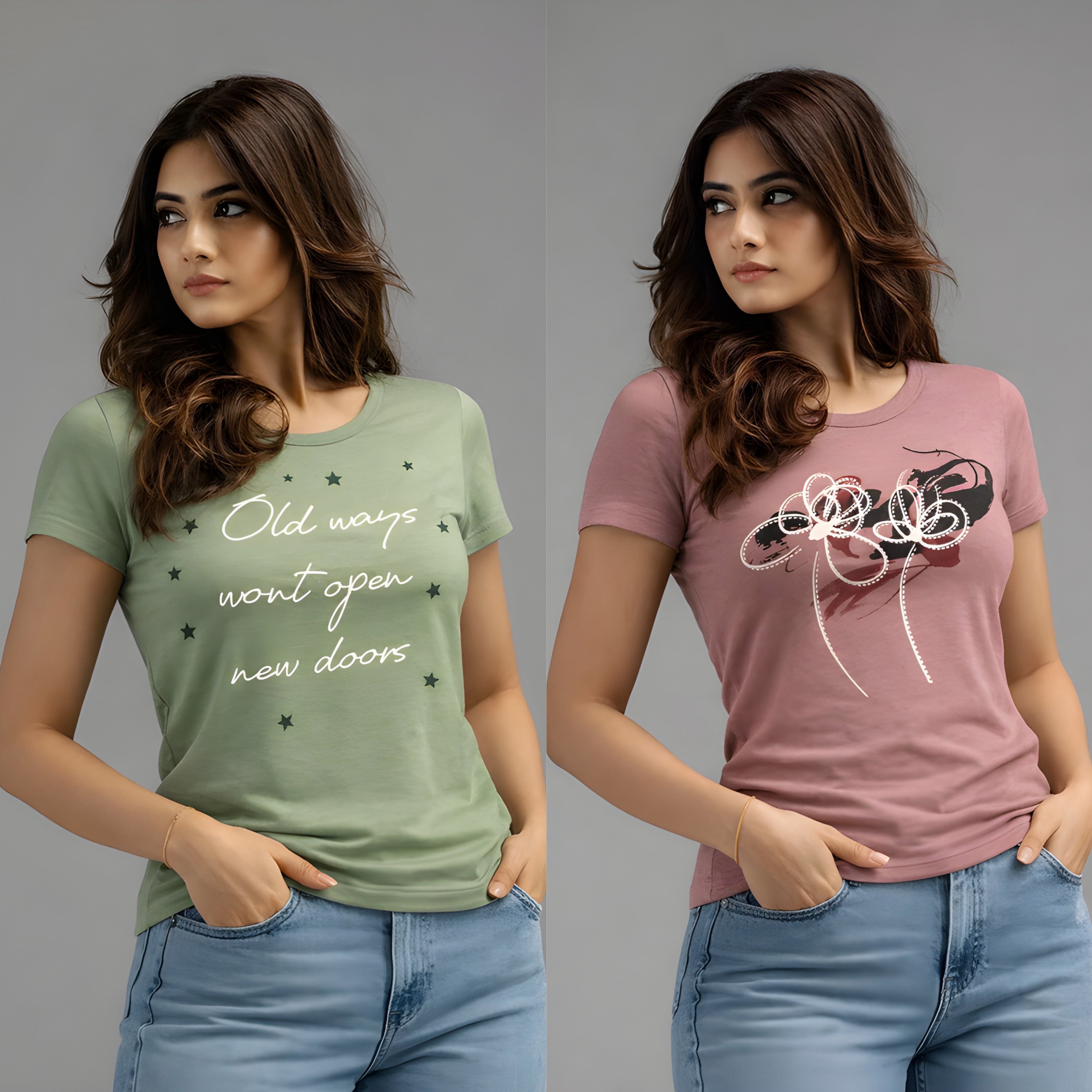 Girls Stylish T-Shirt Combo (Pack of 2) | Trendy Everyday Wear-6