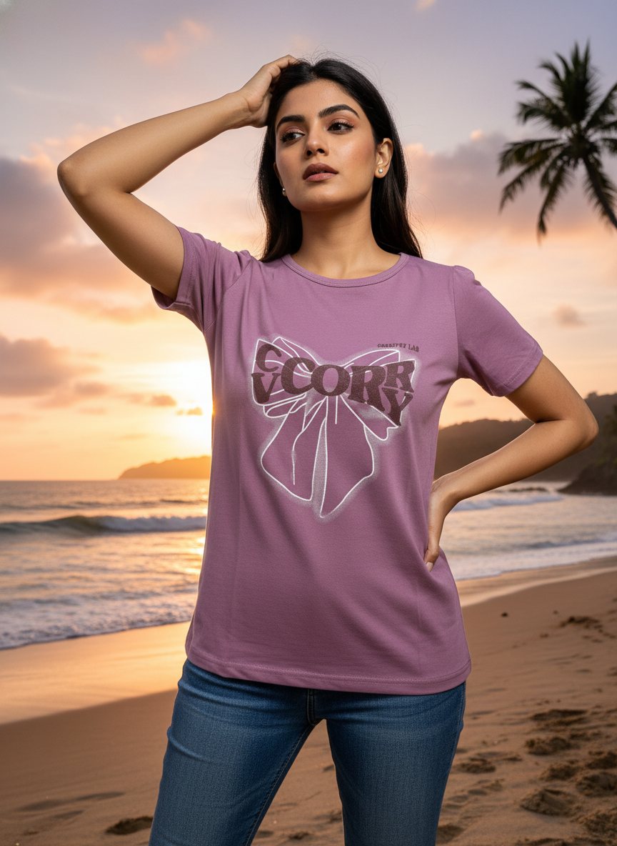 ＤＵＴＣＨ ＤＲＥＡＭ™  Women’s Graphic Printed Cotton T-Shirt Top (Wine)- #5