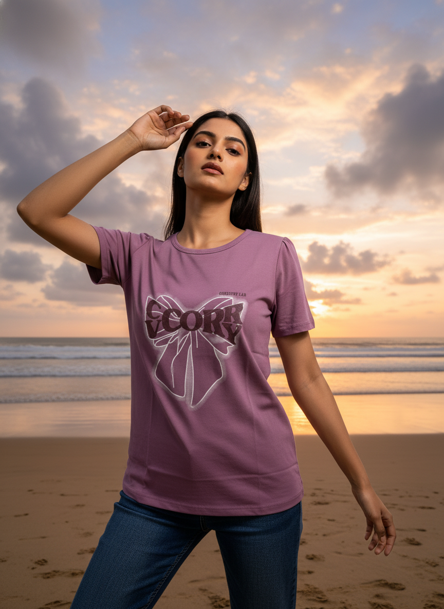 ＤＵＴＣＨ ＤＲＥＡＭ™  Women’s Graphic Printed Cotton T-Shirt Top (Wine)- #5