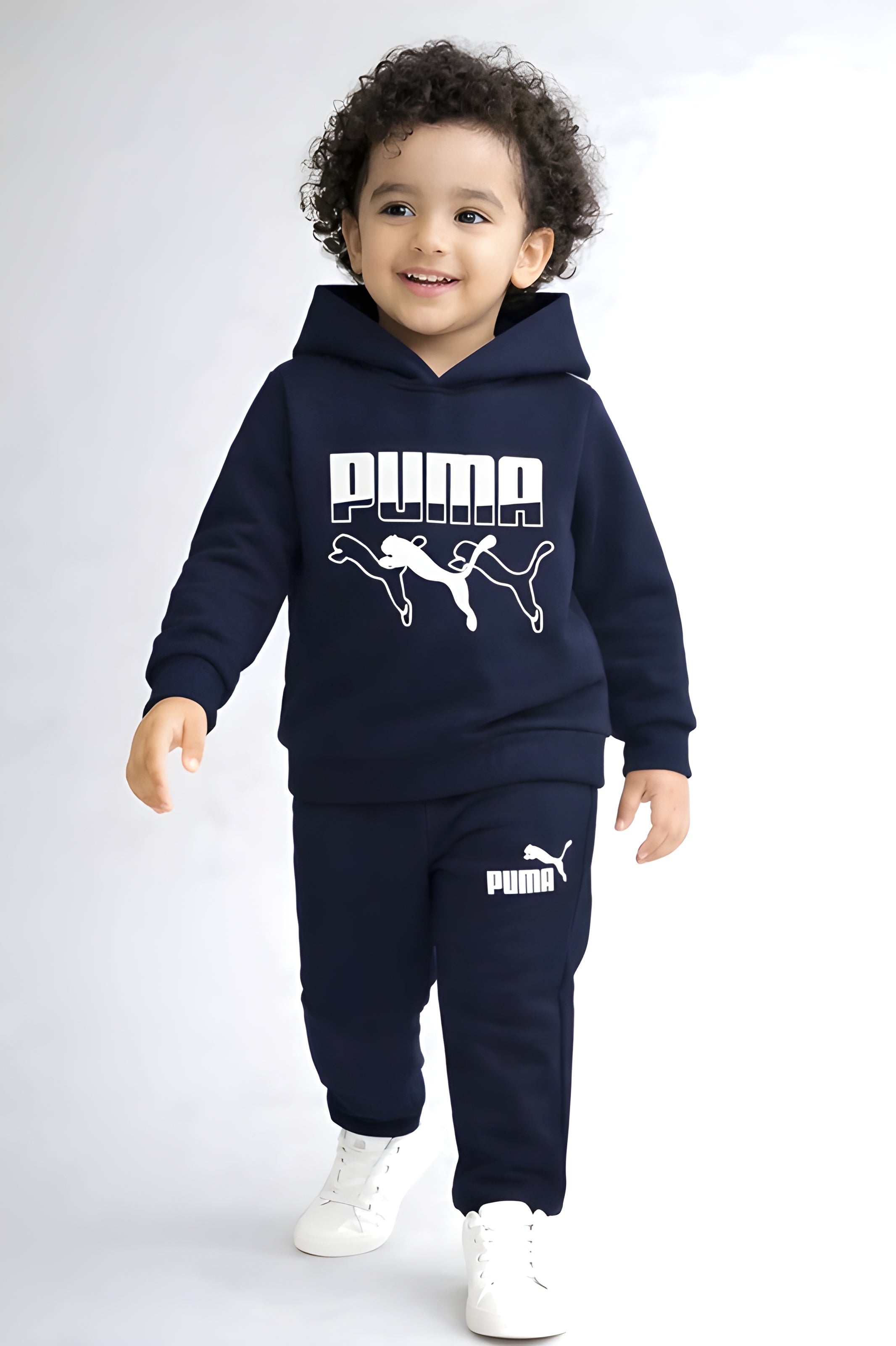 Kids Navy Blue Hoodie & Jogger Set – Soft Winter Wear Co-Ord Outfit