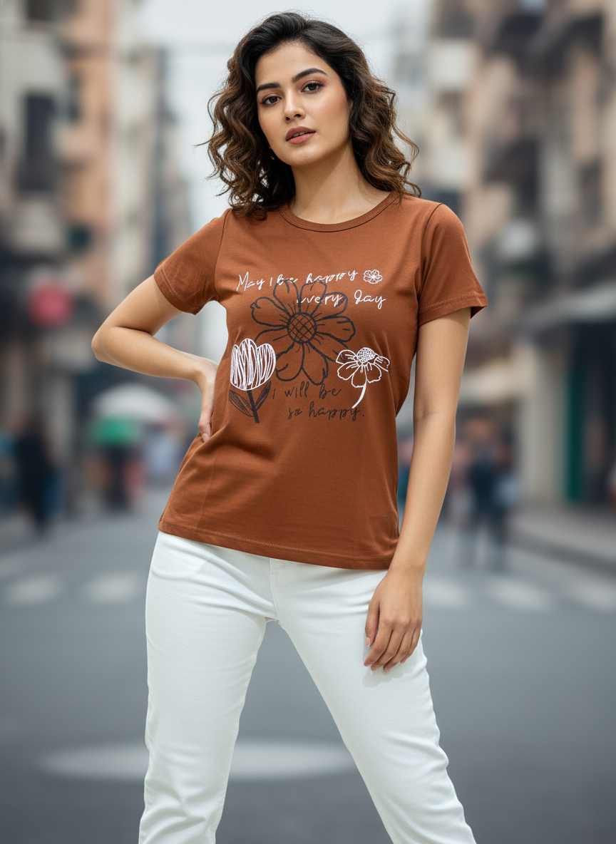 ＤＵＴＣＨ ＤＲＥＡＭ™  Women’s Graphic Printed Cotton T-Shirt Top- #1
