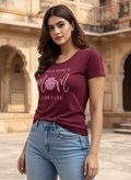 ＤＵＴＣＨ ＤＲＥＡＭ™  Women’s Stylish Printed Cotton T-Shirt Top (Mehroon) #7
