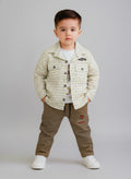 Boys Printed Casual Shirt with Inner T-Shirt and Jogger Pants Set