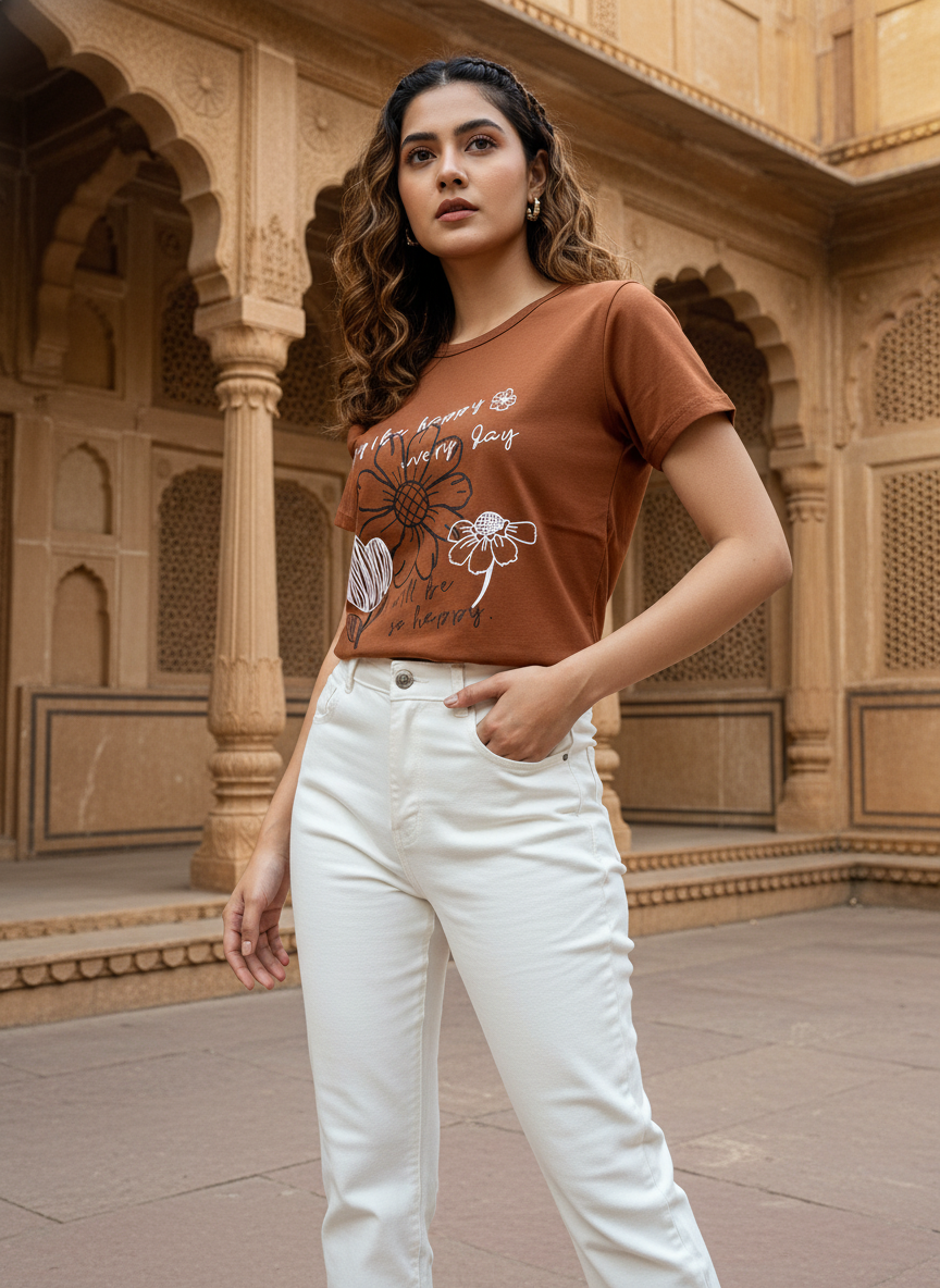 ＤＵＴＣＨ ＤＲＥＡＭ™  Women’s Graphic Printed Cotton T-Shirt Top- #1