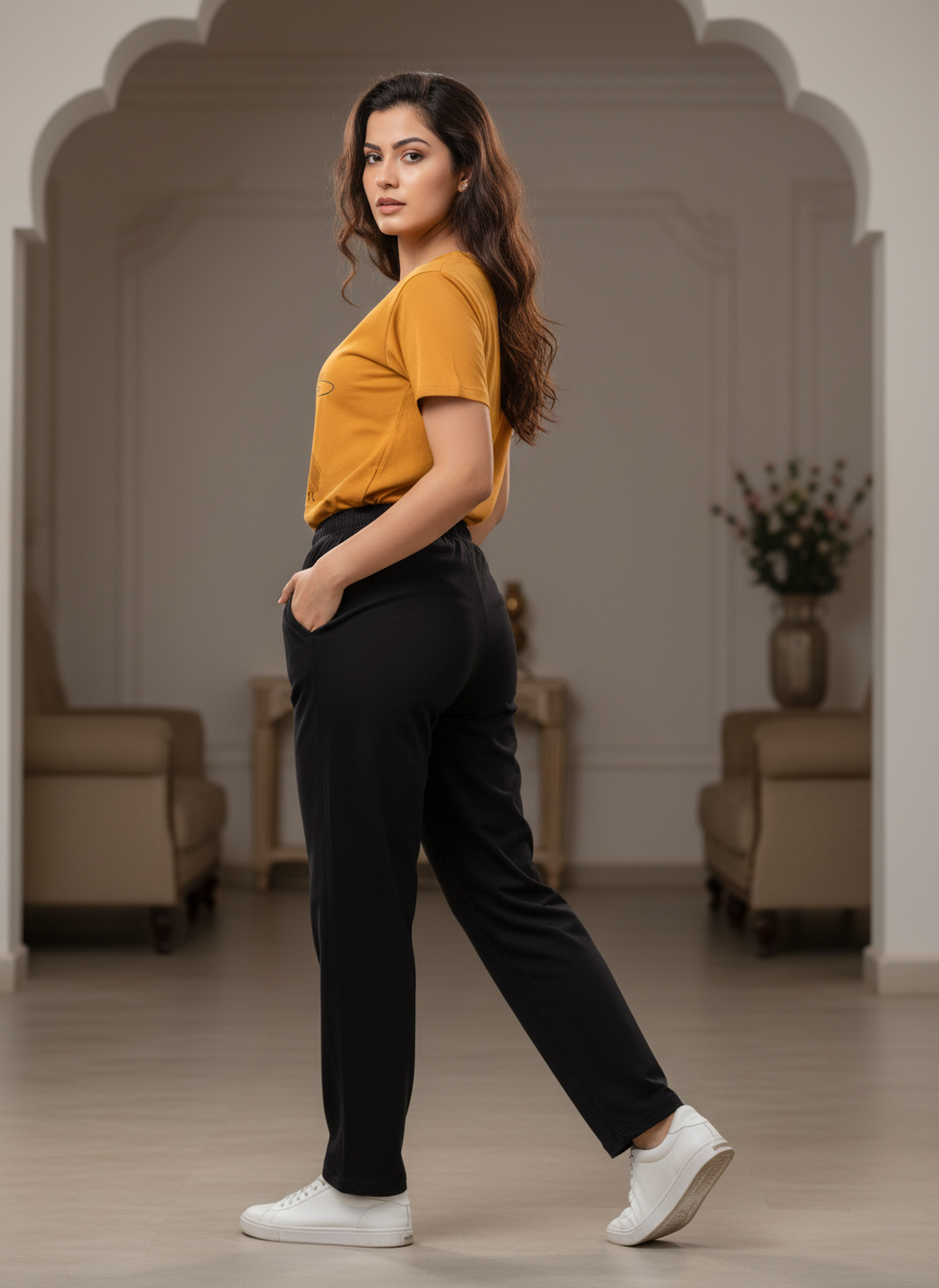 ＤＵＴＣＨ ＤＲＥＡＭ™ Women’s Graphic Print T-Shirt & Black Pants Cord-Set | Trendy Casual