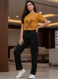 ＤＵＴＣＨ ＤＲＥＡＭ™ Women’s Graphic Print T-Shirt & Black Pants Cord-Set | Trendy Casual